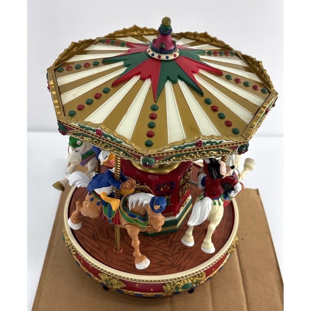 Vintage 1996 Mr. Christmas Disney A Mickey Holiday Go Round Carousel 50 Songs - Picture 10 of 11